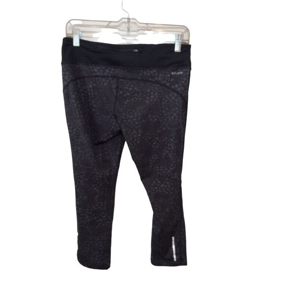 NIKE Dri-Fit Capri Legging  Medium Women Black Grey Polyester Spandex - Picture 2 of 3